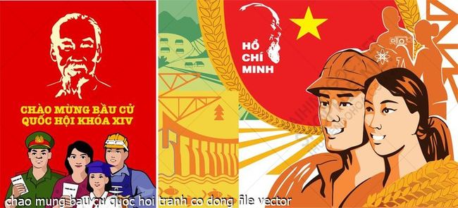 chao mung bau cu quoc hoi tranh co dong file vector